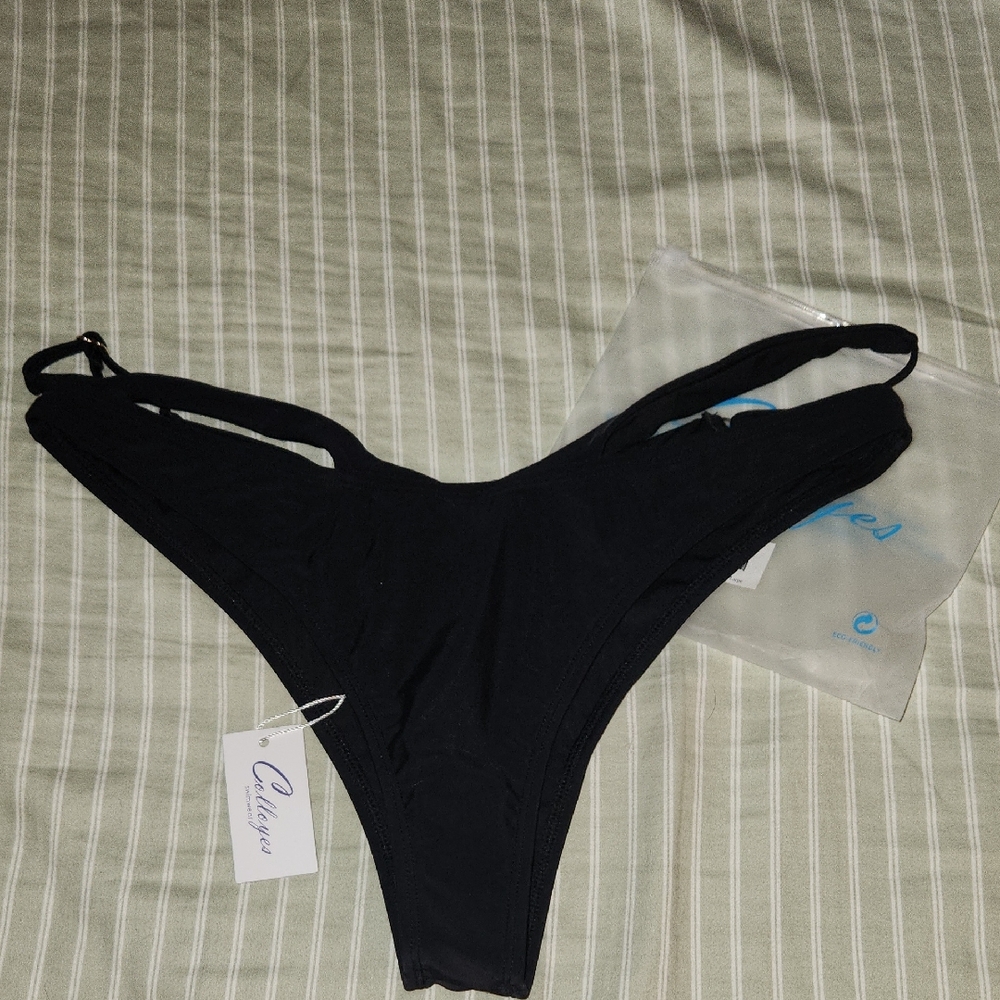 Black Strappy Bikini Bottom